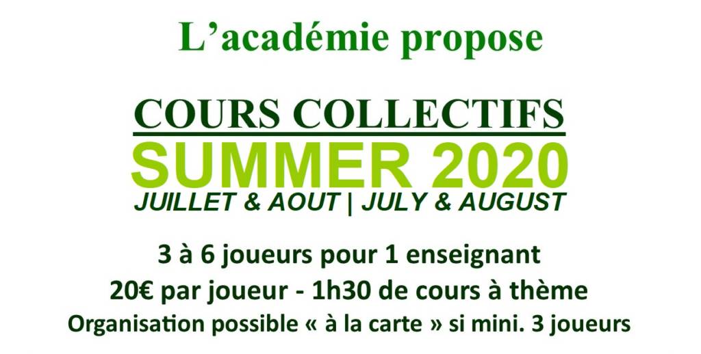 Cours collectifs Juillet 2020 - header